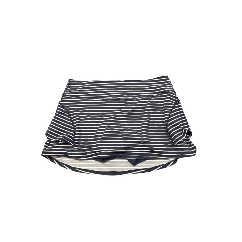 Athleta Women XL Navy White Striped Skort Tennis Golf Activewear Tiered Hem